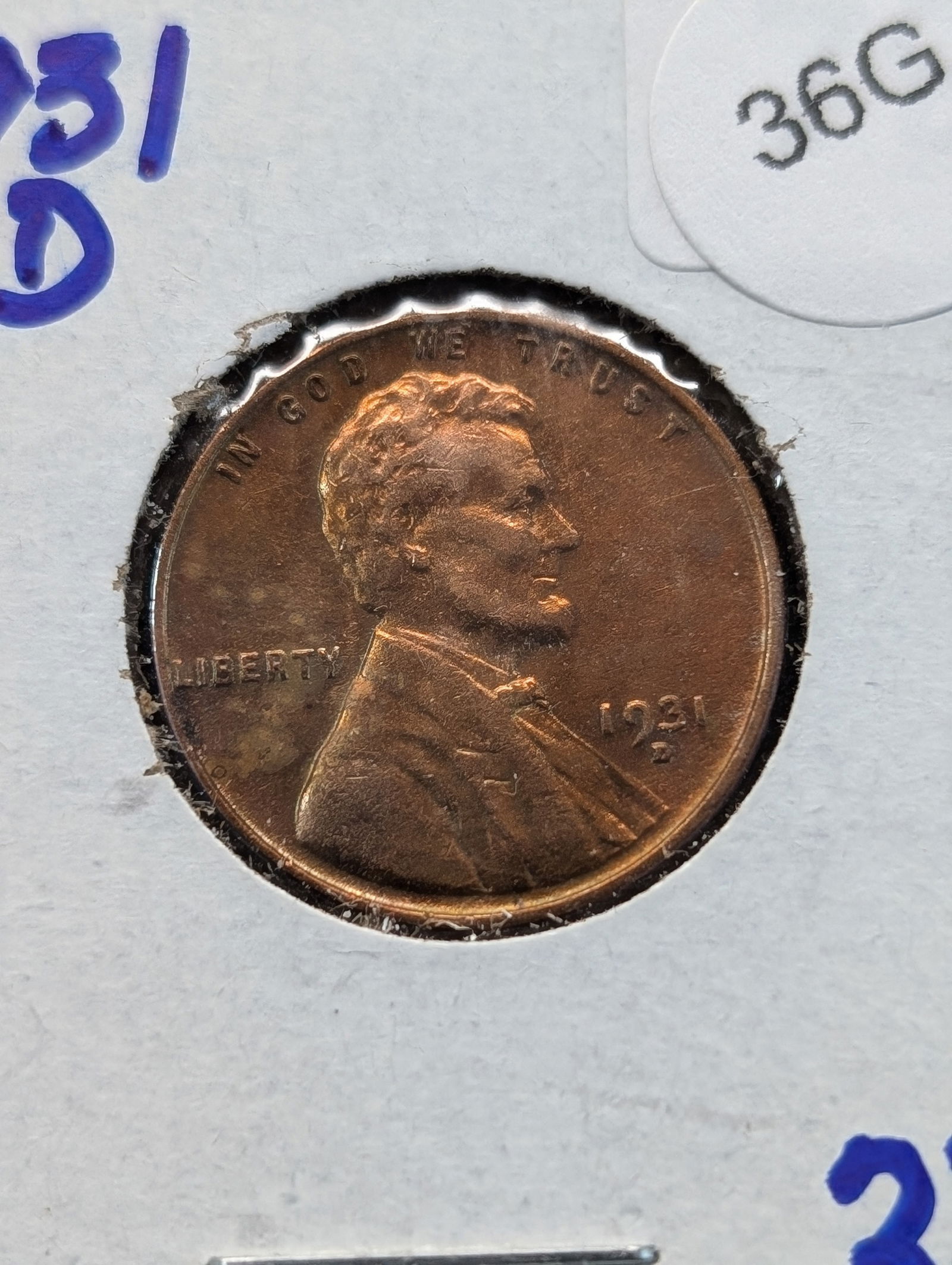 1931-D Lincoln Wheat Cent. UNC. RED. Tough Date-- Even Tougher Grade (1 of 3)
