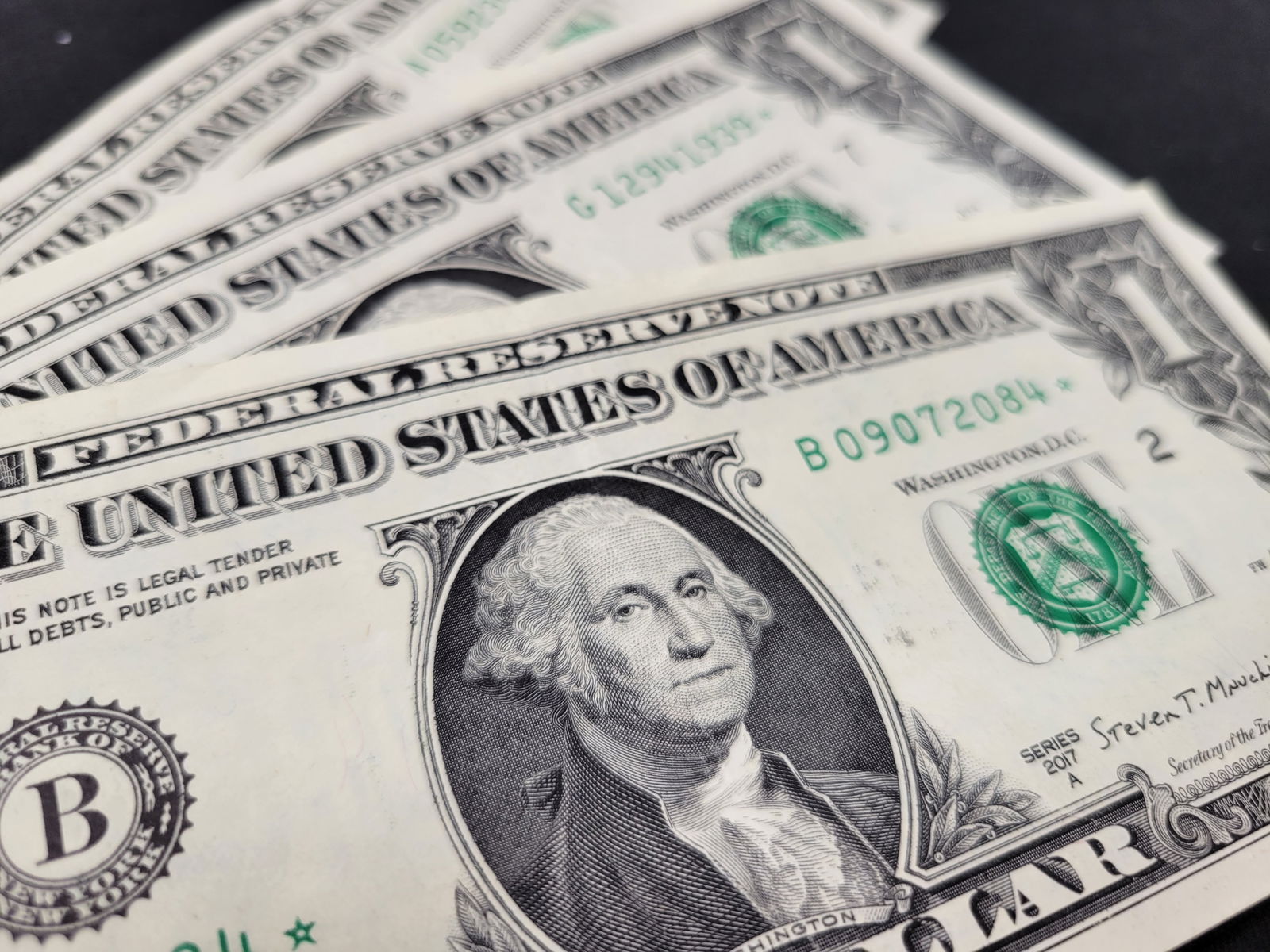 Three 2017-A One Dollar FR Star Notes w/Print Errors - Boston, NYC, & Chicago (1 of 8)