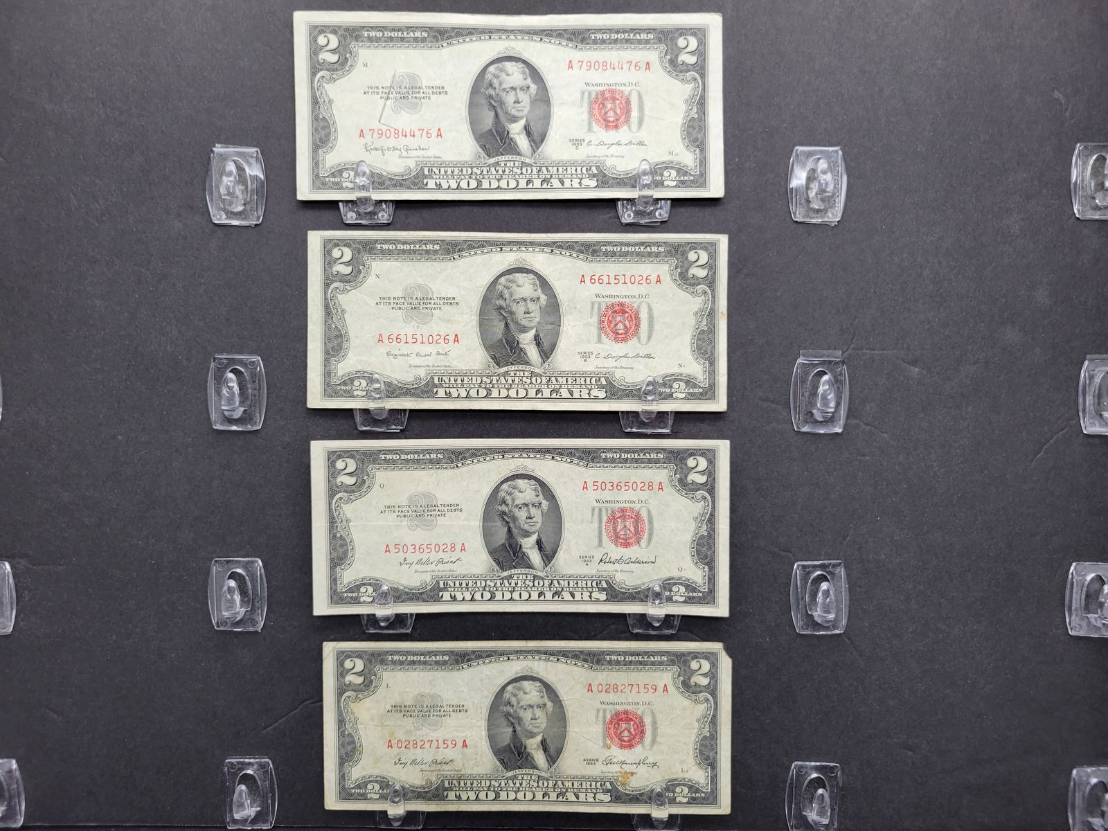 1953 -/A/B/C Red Seal $2 Federal Note - Qty 4 (1 of 3)