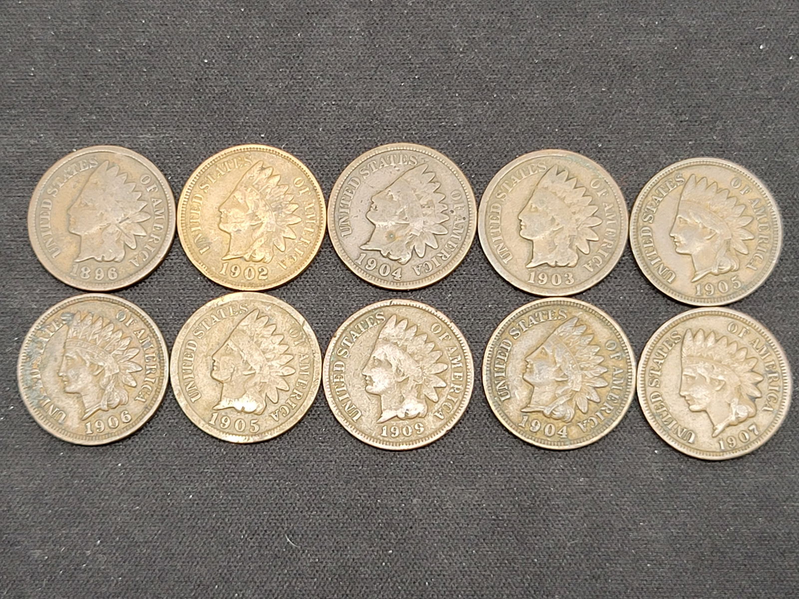1896-1909 Indian Cents - Qty 10 (1 of 2)