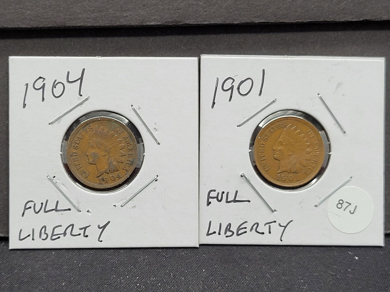1901/1904 Full Liberty Indian Cents - High Grades (1 of 5)
