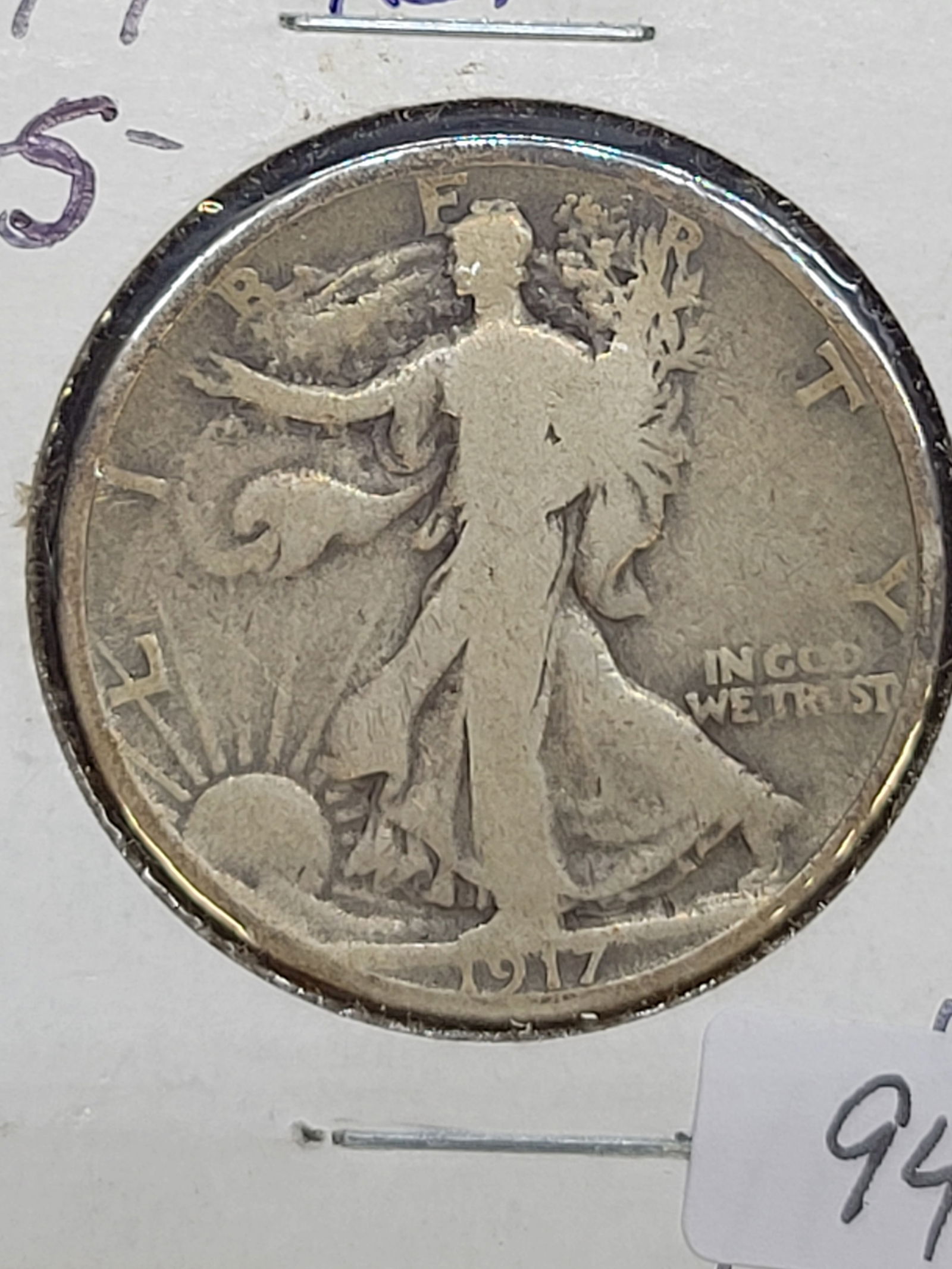 1917-S (reverse) Walking Liberty Half Dollar (1 of 2)