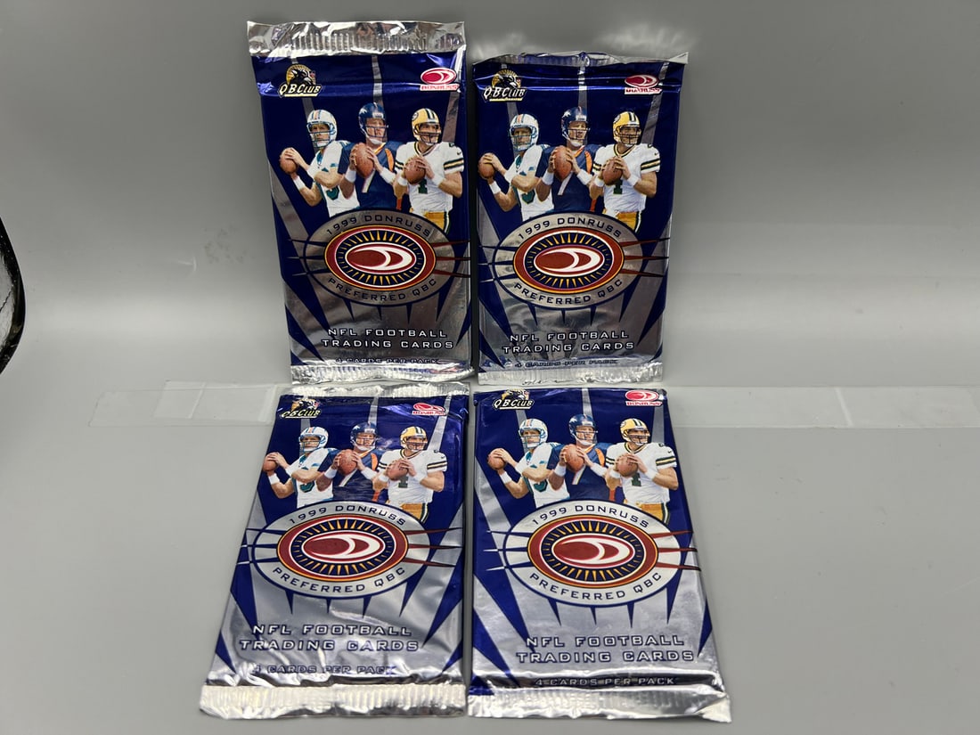 Lot of (4) 1999 Donruss Preferred QBC Unopened Wax Packs (1 of 2)