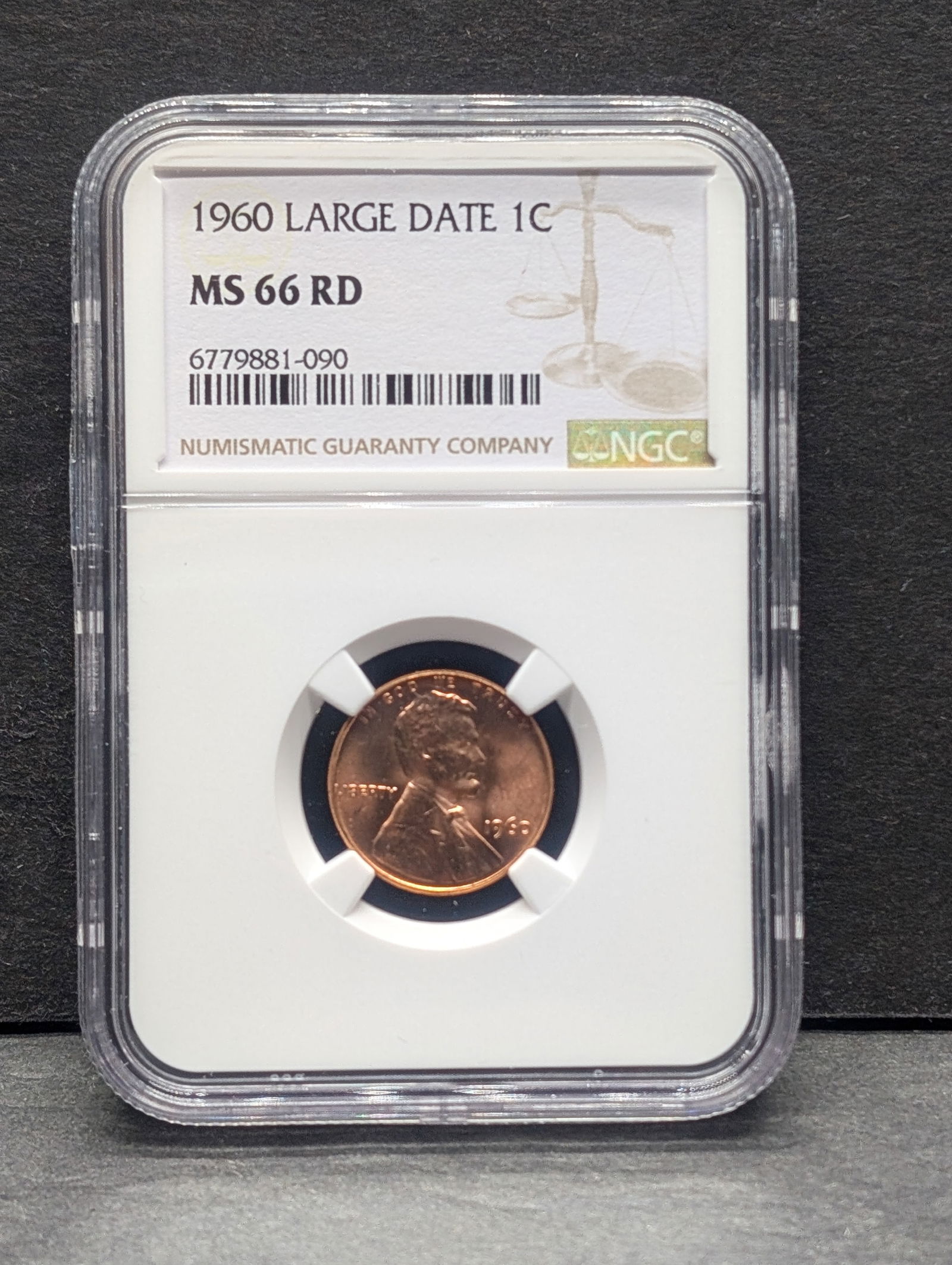 1960 Large Date Lincoln Memorial cent - NGC MS66 RD (1 of 4)