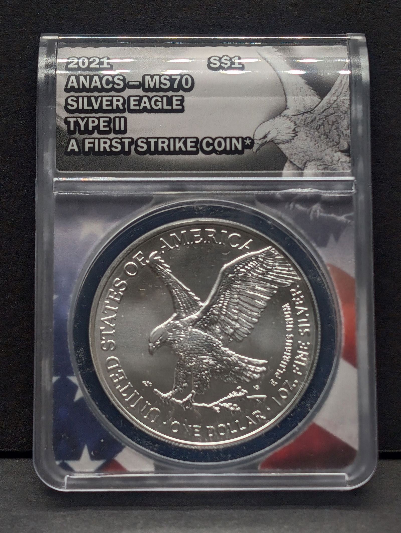 2021 Type 2 American Silver Eagle - ANACS Cert. MS70 *First Strike* (1 of 4)
