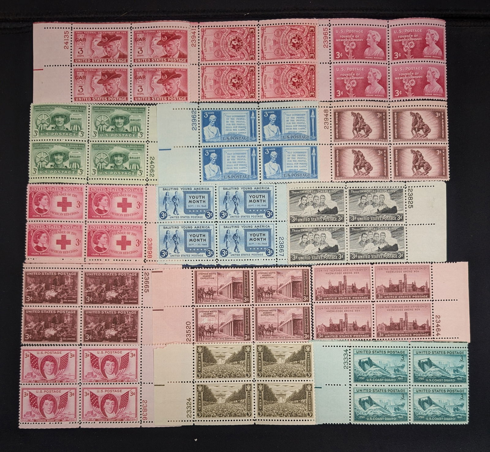 (15) Plate Block Stamps- Mint, Never Hinged (1 of 1)