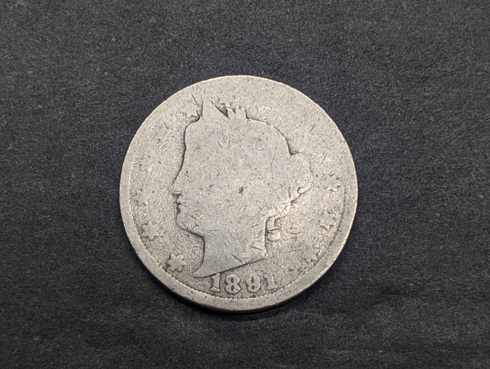 1891 Barber V Nickel: 1891 Barber V Nickel