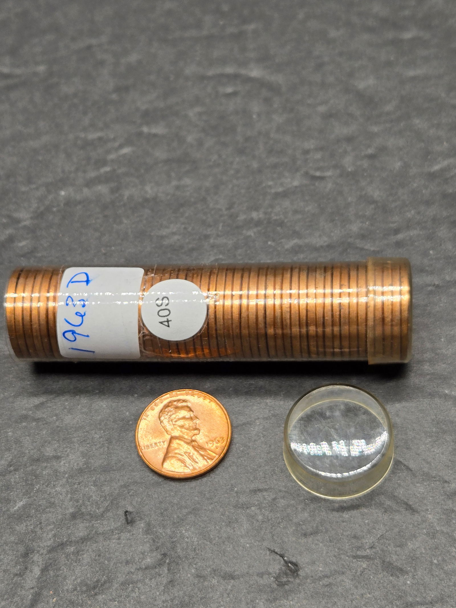 Full roll of Red BU 1963-D Lincoln Memorial Cents (1 of 2)