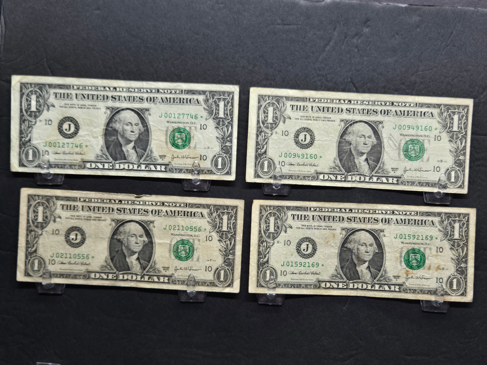 2003-A $1 Rare Star Notes - Qty 4 - Kansas City Reserve Bank (1 of 3)