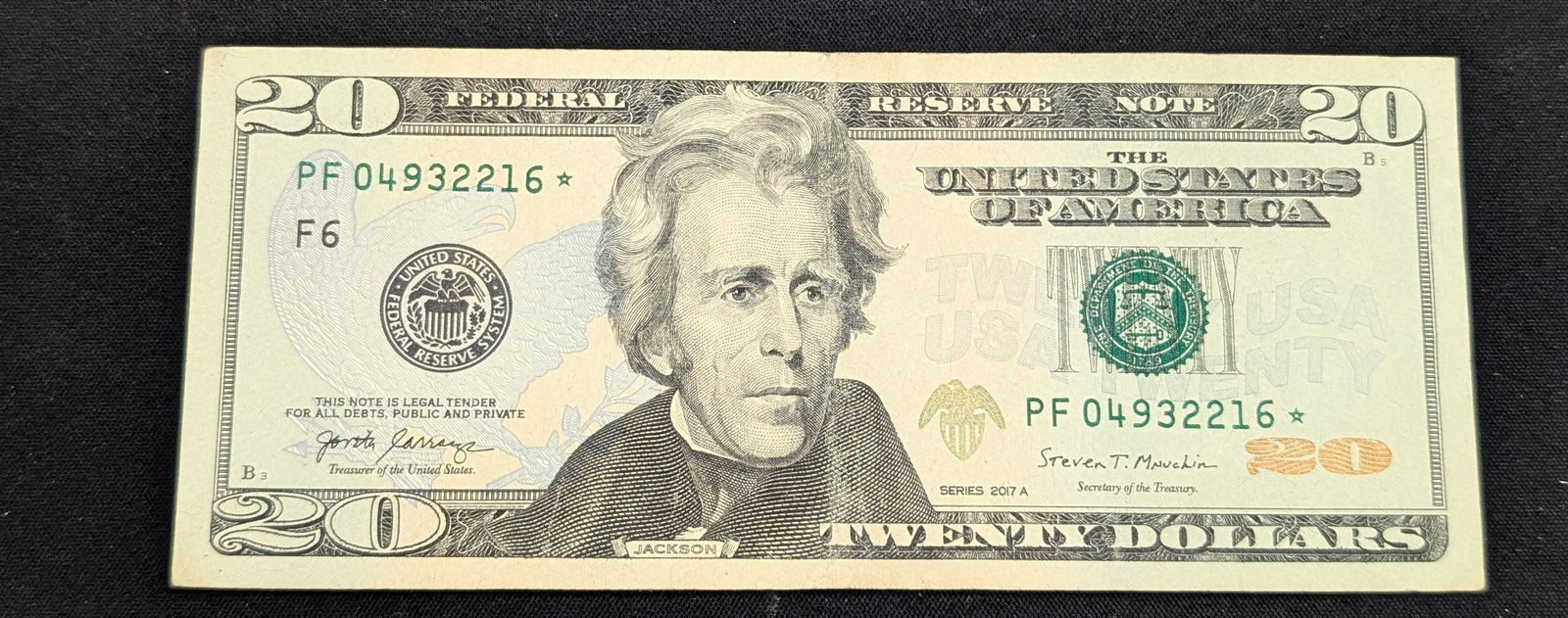 2017 A $20 Star Note S.N. - PF 04932216* - Atlanta (1 of 2)