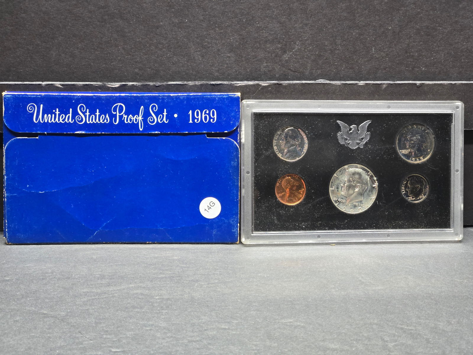 1969-S US Mint Proof Set. OGP 40% Silver Kennedy 50c (1 of 3)