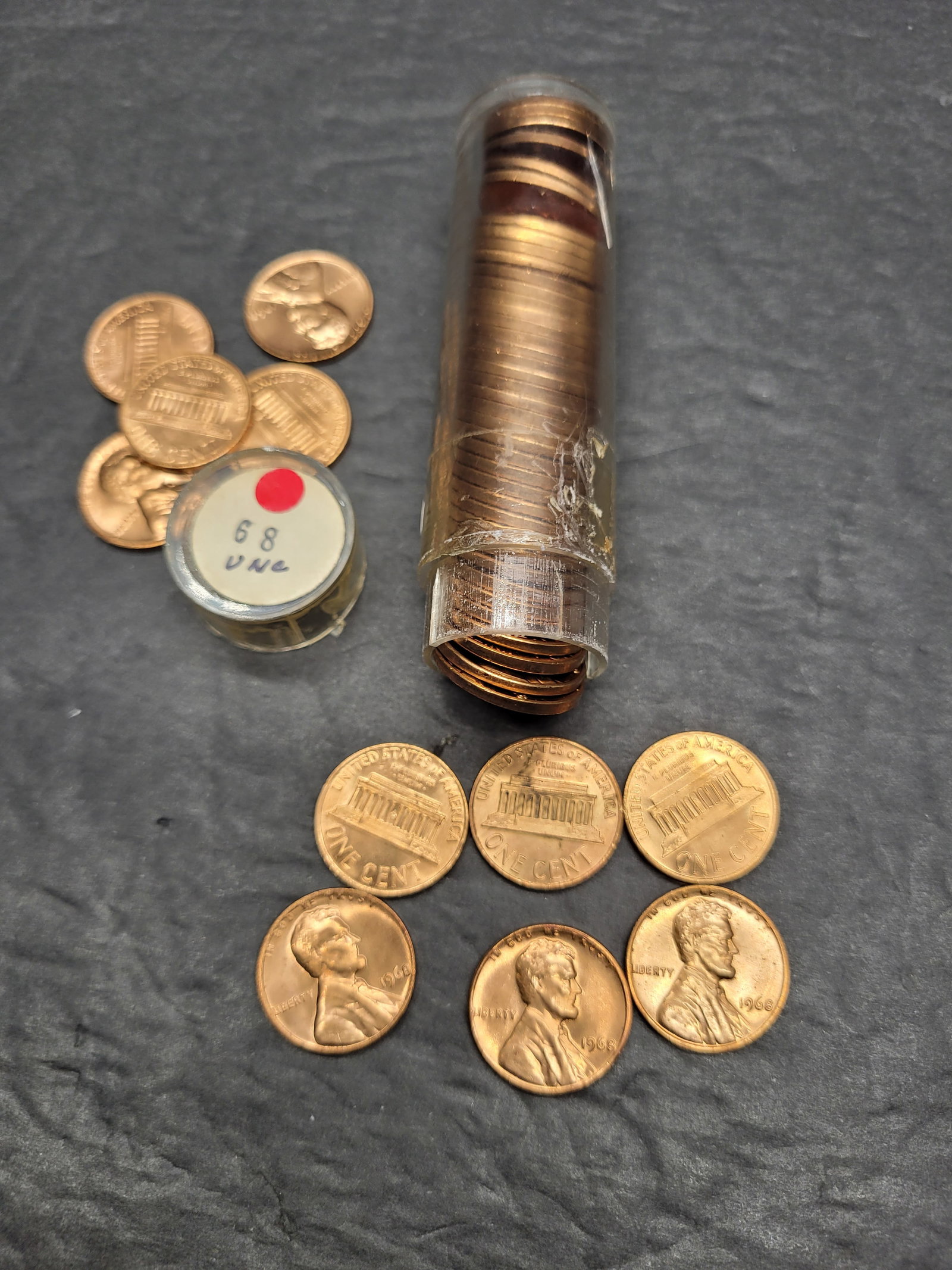 Tube 50 CH BU RED 1964-D Lincoln Memorial Cents: Tube 50 CH BU RED 1964-D Lincoln Memorial Cents