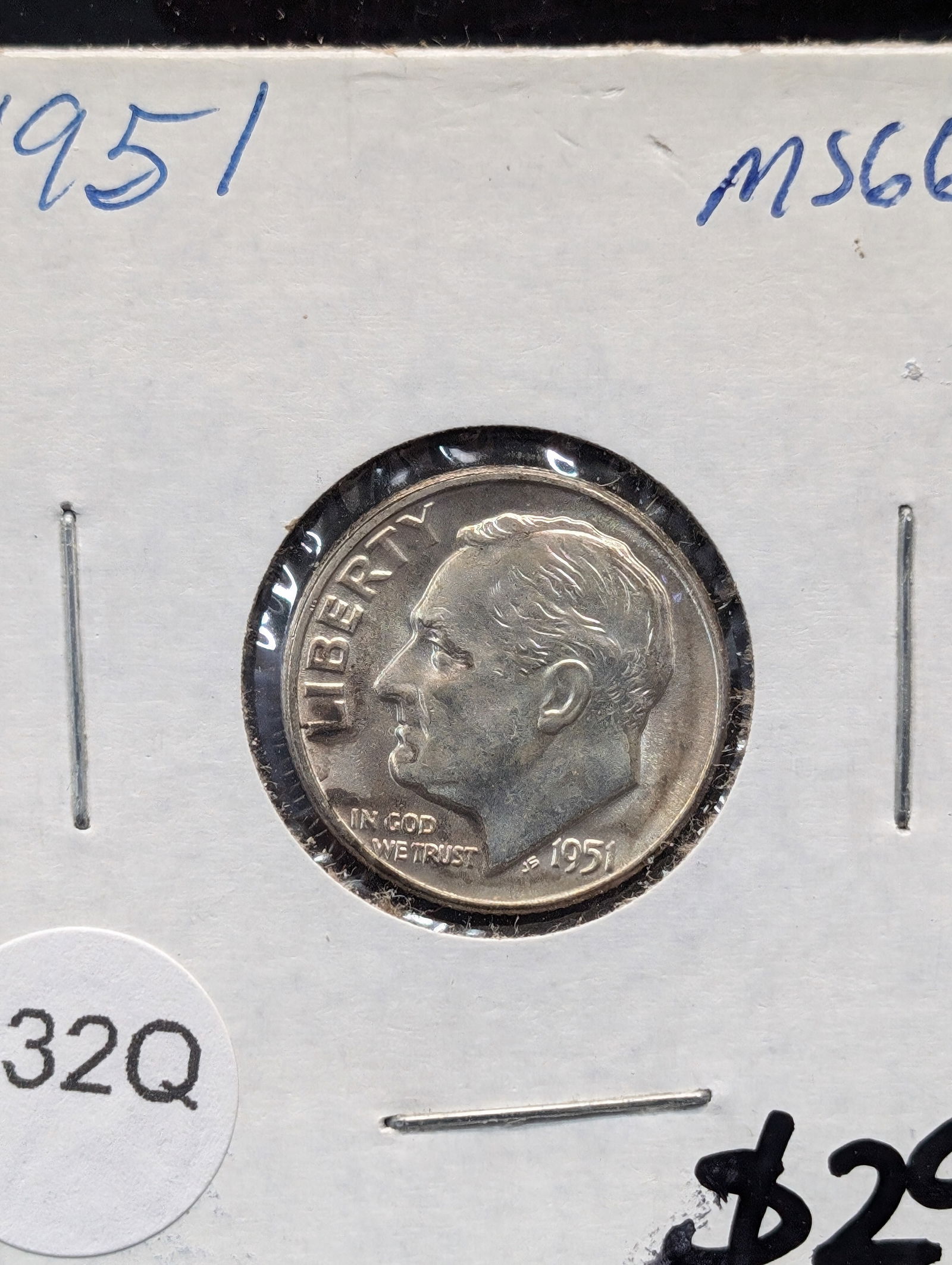 1951 90% Silver Roosevelt Dime (1 of 3)