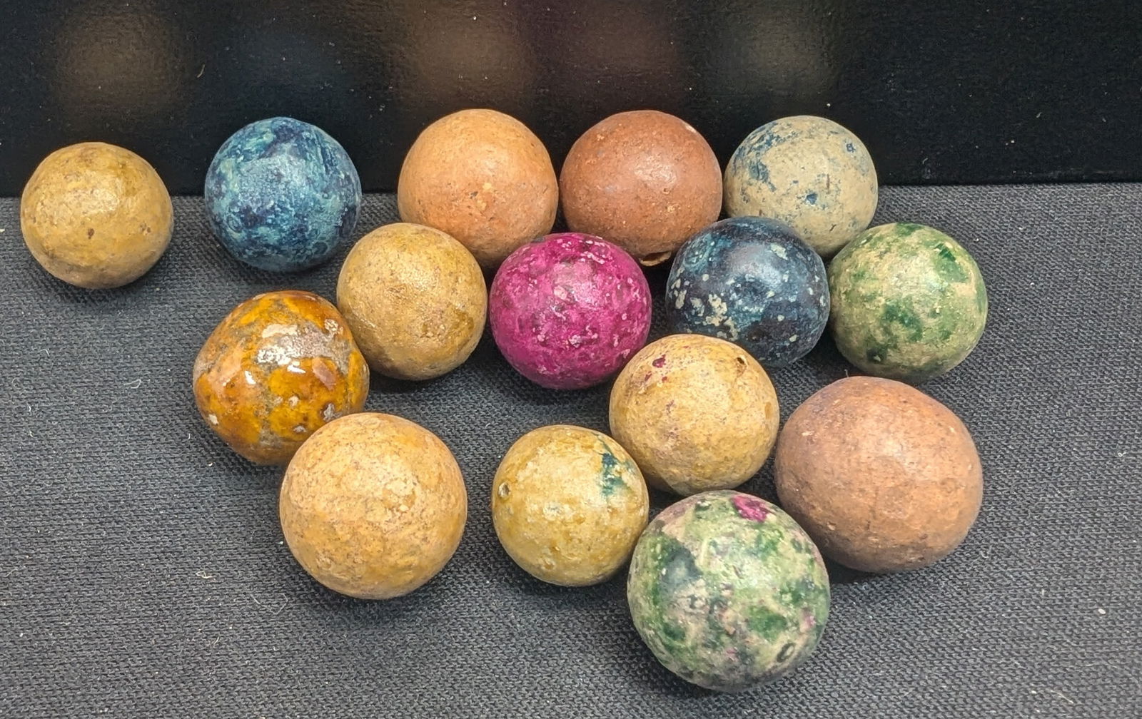 15 (Vintage, Civil War Era-1860's) Clay Marbles (1 of 1)