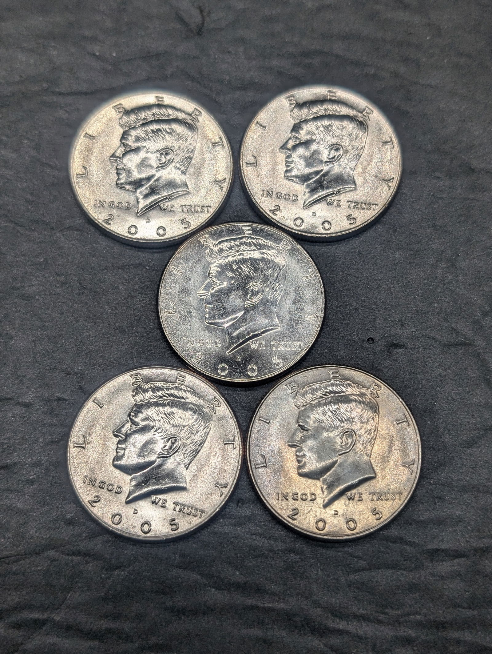 (5) 2005-D Kennedy Half Dollars (1 of 2)