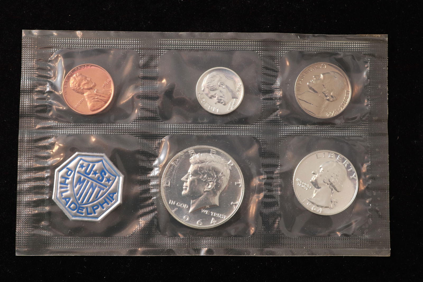 1964-P United States Proof Set w/ Three 90% Silver Coins (1 of 3)