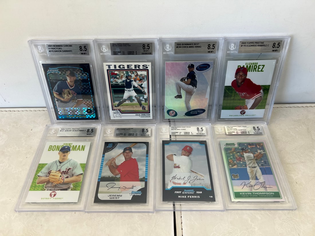 Lot of (8) Assorted BGS Graded Baseball Cards W/ Rookies - All Graded BGS 8.5 (1 of 2)