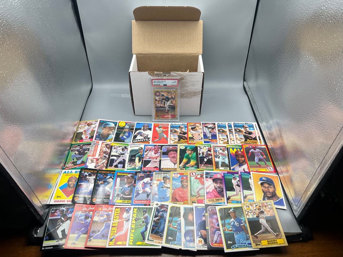 Box of (70+) Assorted Vintage Baseball Cards W/ Lots of Stars & Rookies - 1987 Topps Traded Greg (1 of 8)