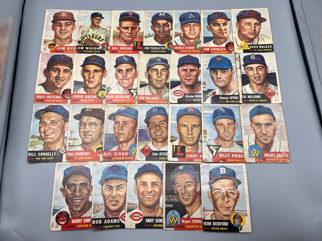 Lot of (26) 1953 Topps Baseball Cards - Varying Conditions (1 of 9)