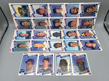 1987 M&M's Baseball Star Lineup Complete Uncut 24 Card Set - Uncut Panels