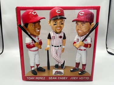 2017 Cincinnati Reds Tony Perez/Sean Casey/Joey Votto SGA Triple Bobblehead