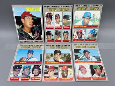 Lot of (6) 1970 Topps Baseball Cards W/ Many Stars - Varying Conditions - Ted Williams, Bob Gibson,