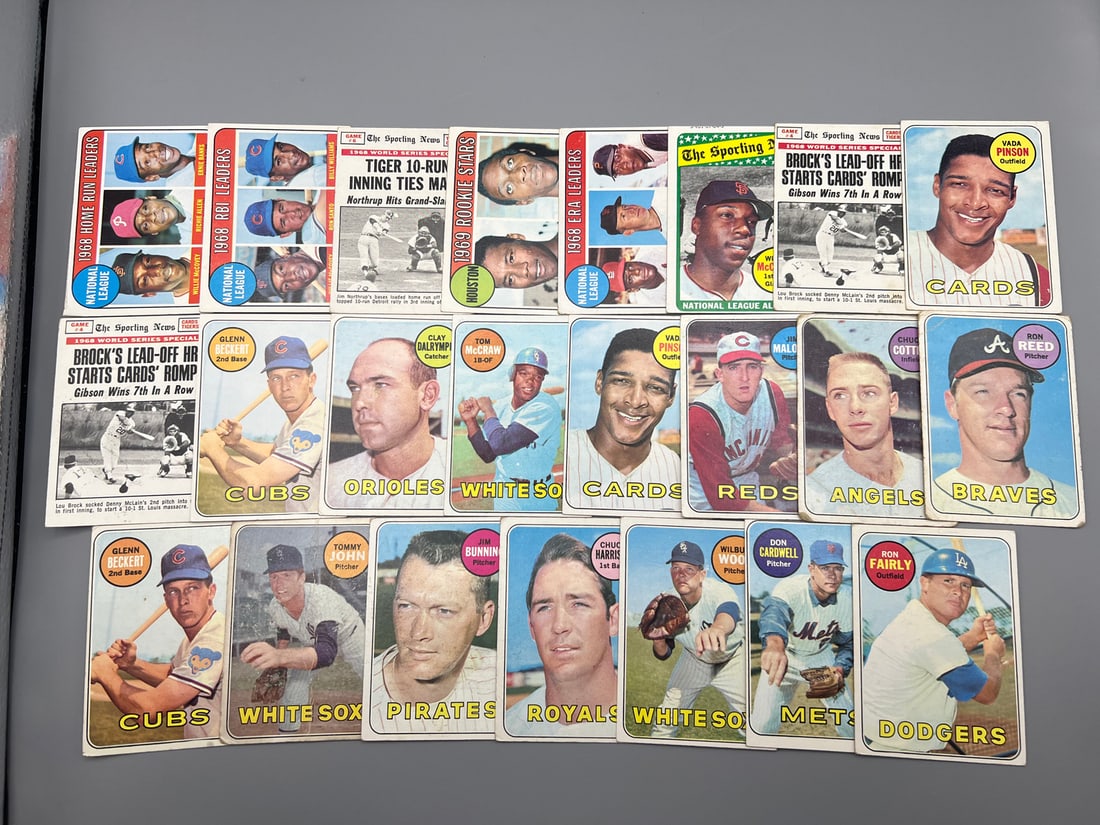Lot of (23) 1969 Topps Baseball Cards W/ Some Stars - Varying Conditions - Tommy John, Jim Bunning, (1 of 5)