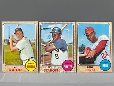 1968 Topps Al Kaline #240, Willie Stargell #86, & Tony Perez #130