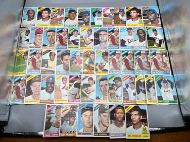 Lot of (50) 1966 Topps Baseball Cards W/ Some Stars - Varying Conditions - Curt Flood, Bob Uecker,