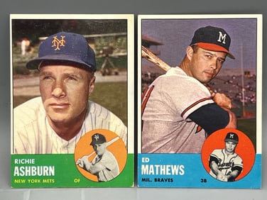 1963 Topps Richie Ashburn #135 & Ed Mathews #275