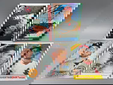 Lot of (5) Assorted Topps Heritage Chrome Baseball Numbered Cards W/ 2 Refractors - Varying