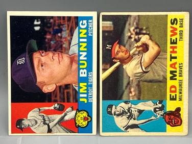 1960 Topps Jim Bunning #502 & Ed Mathews #420