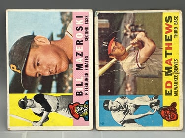 1960 Topps Bill Mazeroski #55 & Ed Mathews #420