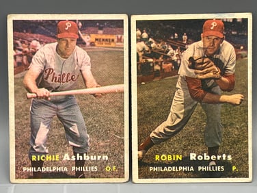 1957 Topps Richie Ashburn #70 & Robin Roberts #15