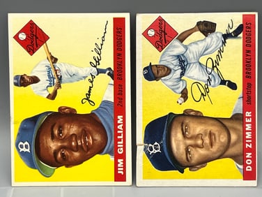 1955 Topps Jim Gilliam #5 & Don Zimmer RC #92