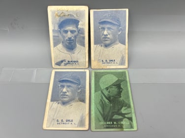Lot of (4) 1929-30 Exhibits W463-1 Four In One Cut Cards - Varying Conditions