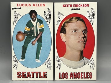 1969-70 Topps Lucius Allen RC #6 & Keith Erickson RC #29