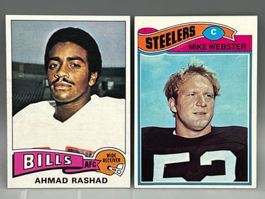 1975 Topps Ahmad Rashad 2nd Year #115 & 1977 Topps Mike Webster RC #99
