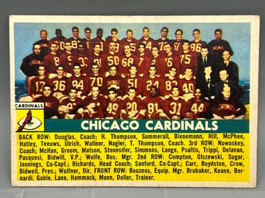 1956 Topps Chicago Cardinals Football Team Card #22