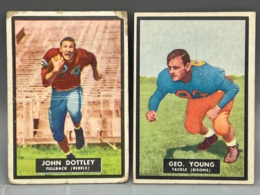 1951 Topps Magic John Dottley #62 & George Young #48 - Young mostly unscratched