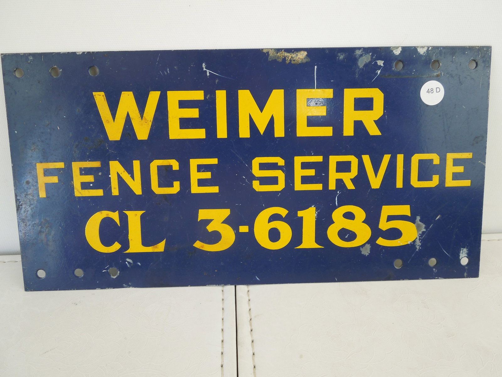 Weimer Fence Service Metal Sign: Weimer Fence Service Metal Sign