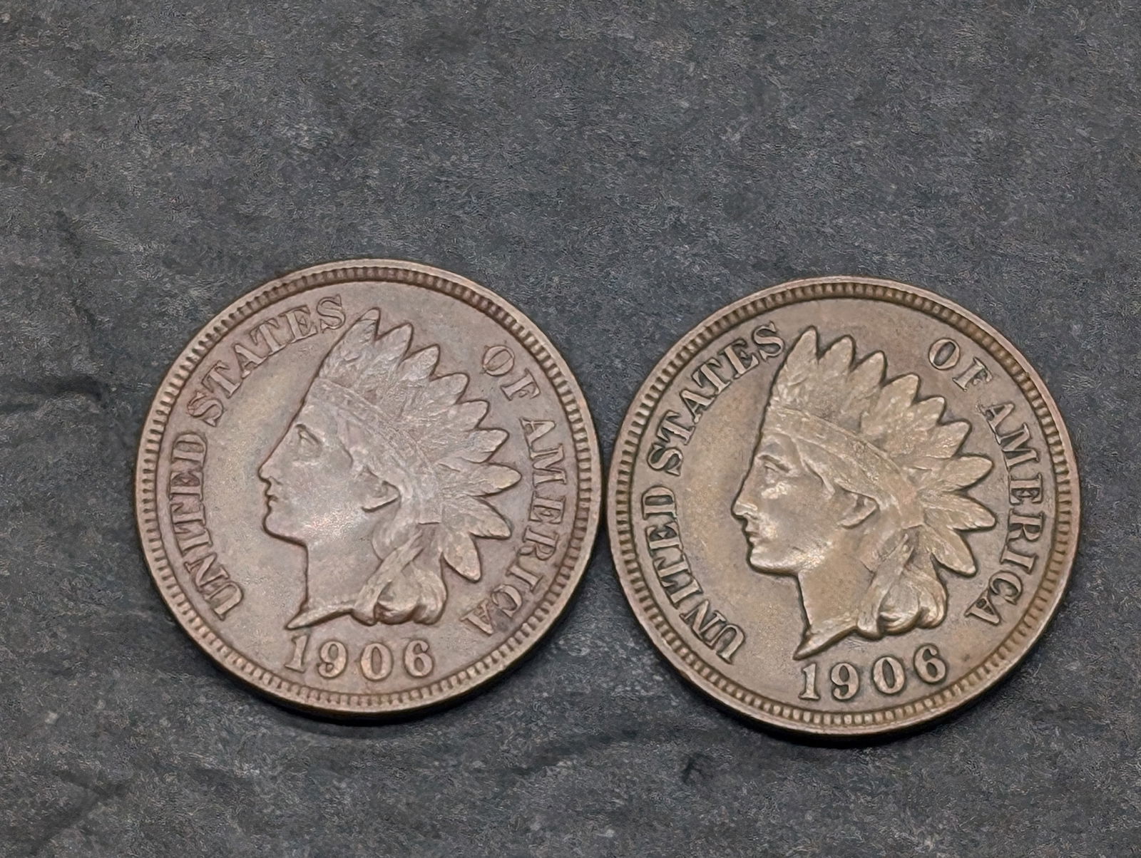 Lot of 2 1906 **AU** Indian Head Cents (1 of 2)