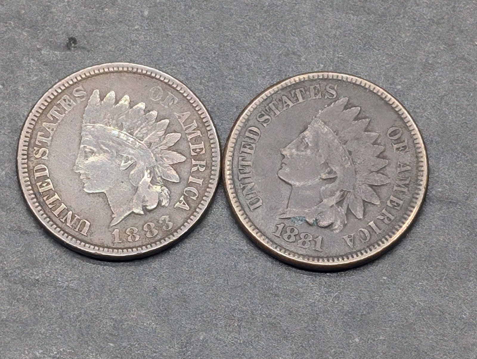 1883 & 1881 Indian Head Cents: 1883 & 1881 Indian Head Cents