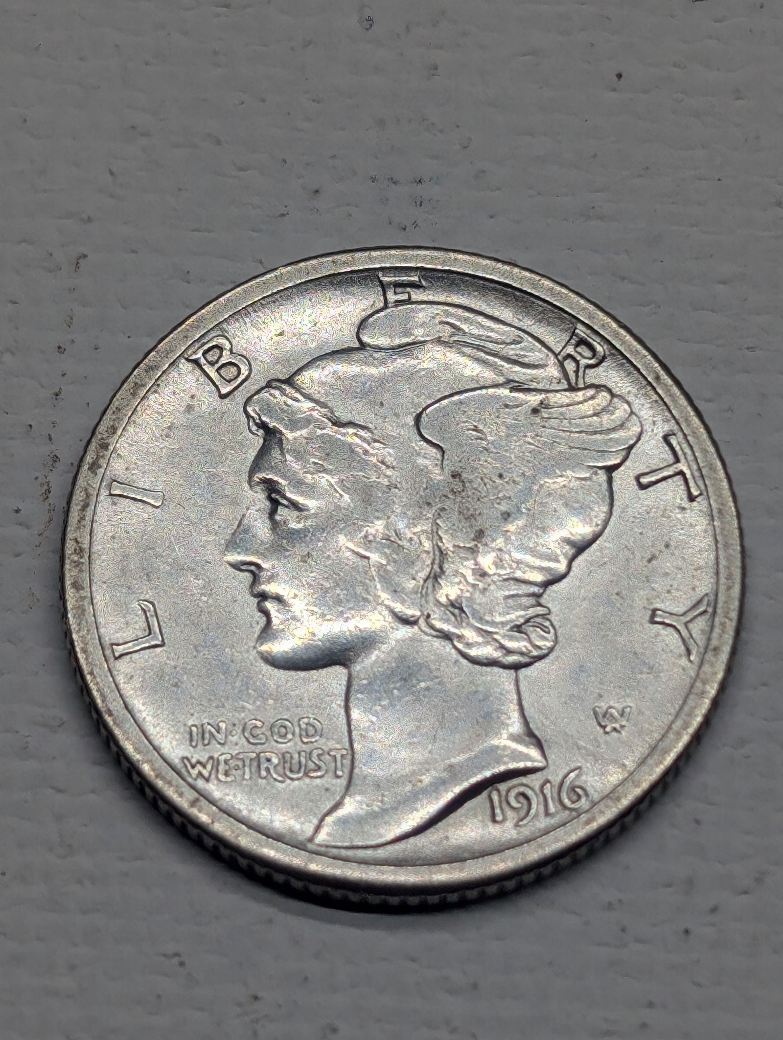 **XF/AU - First Year of Issue** 1916-S Mercury Silver Dime (1 of 2)