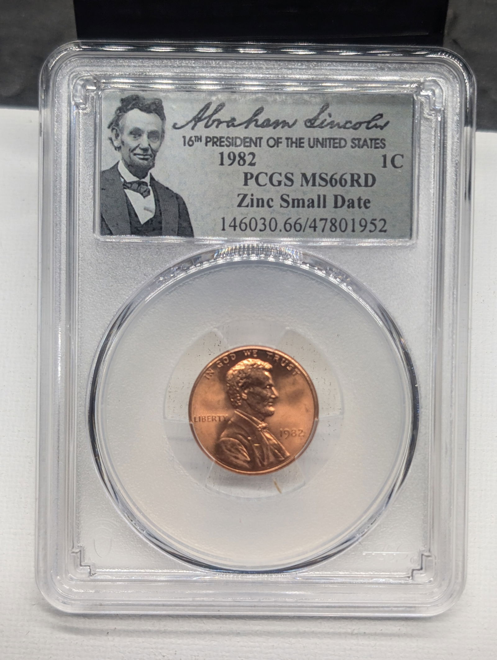 1982 Zinc Small Date Lincoln Memorial Cent - PCGS MS66 RD (1 of 3)