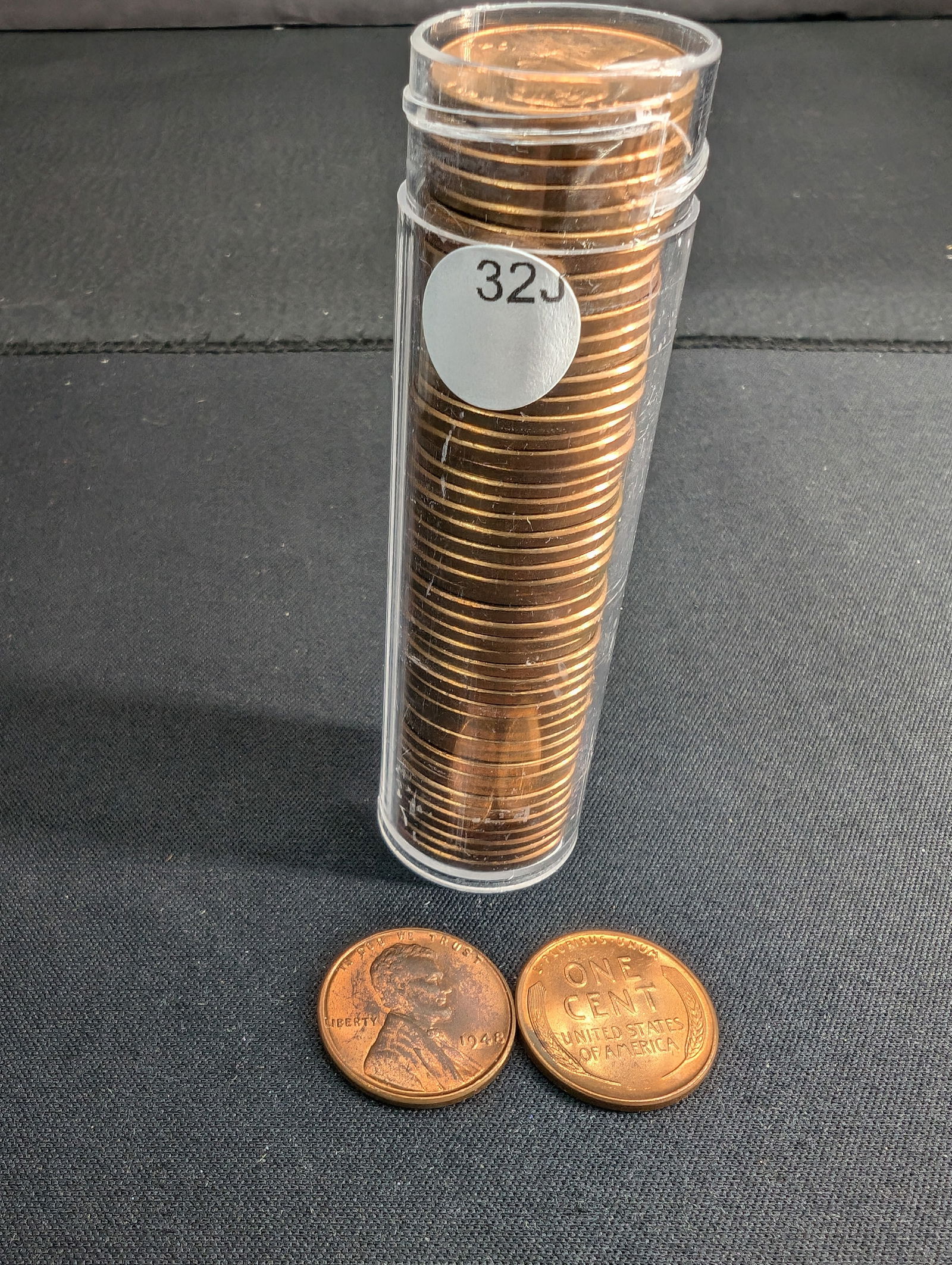Roll of (50) 1948 Red BU Lincoln Wheat Cents (1 of 2)