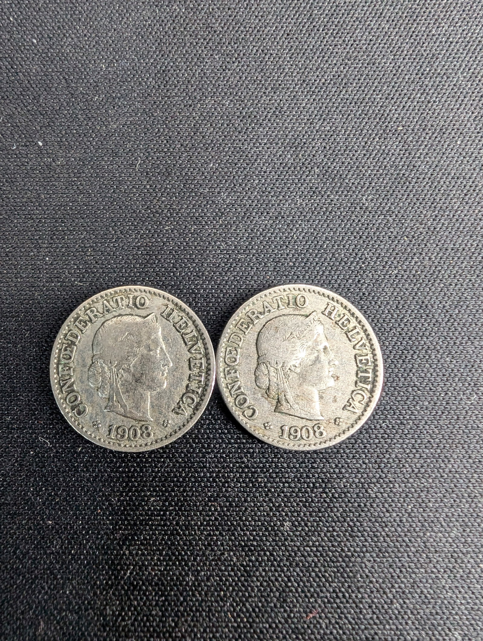 2-1908 (High Grade) Swiss 5 Rappen Harder to Find, 116 Years Old!: 2-1908 (High Grade) Swiss 5 Rappen Harder to Find, 116 Years Old!