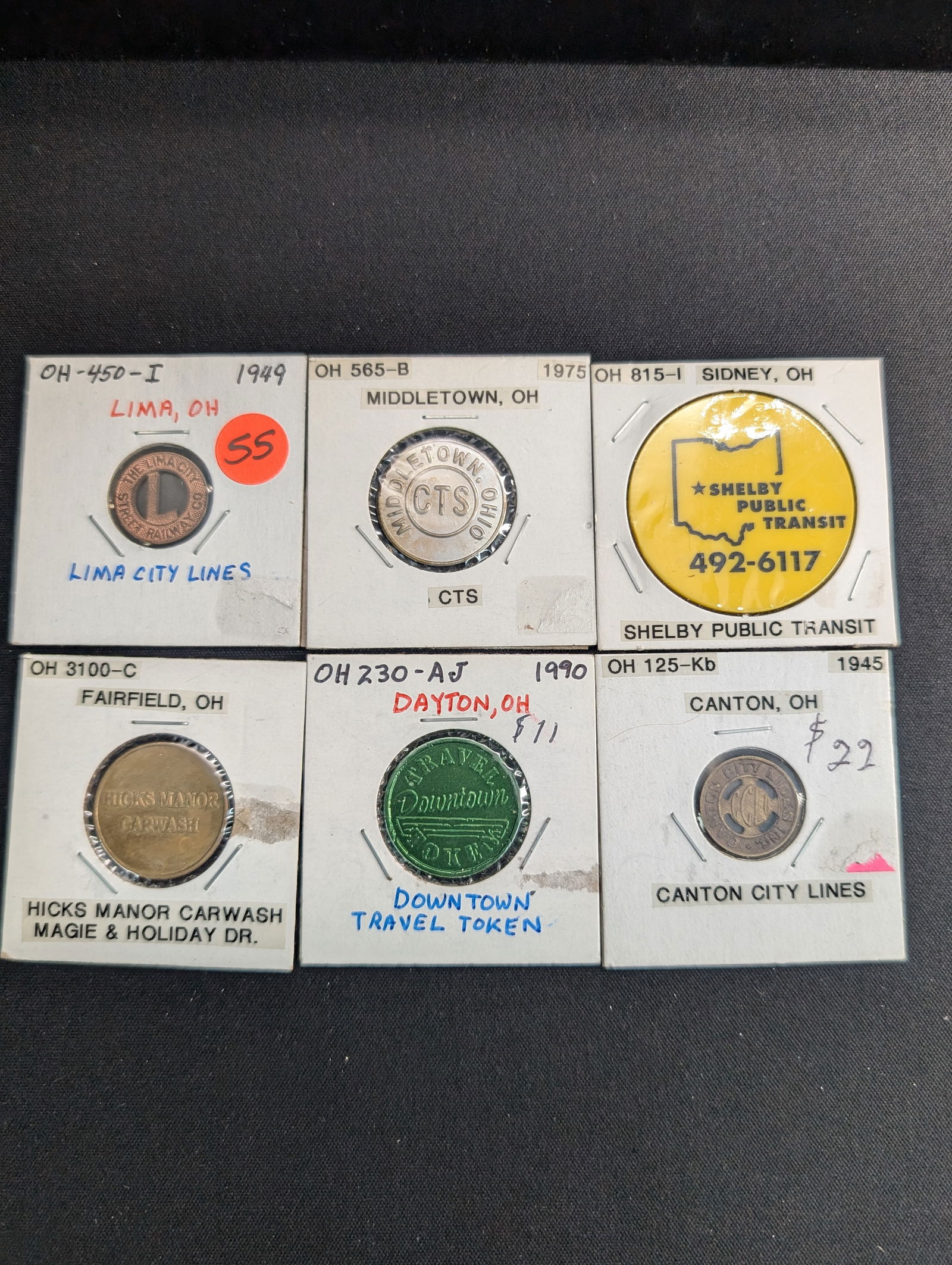 6- Ohio Transit Tokens (1 of 2)