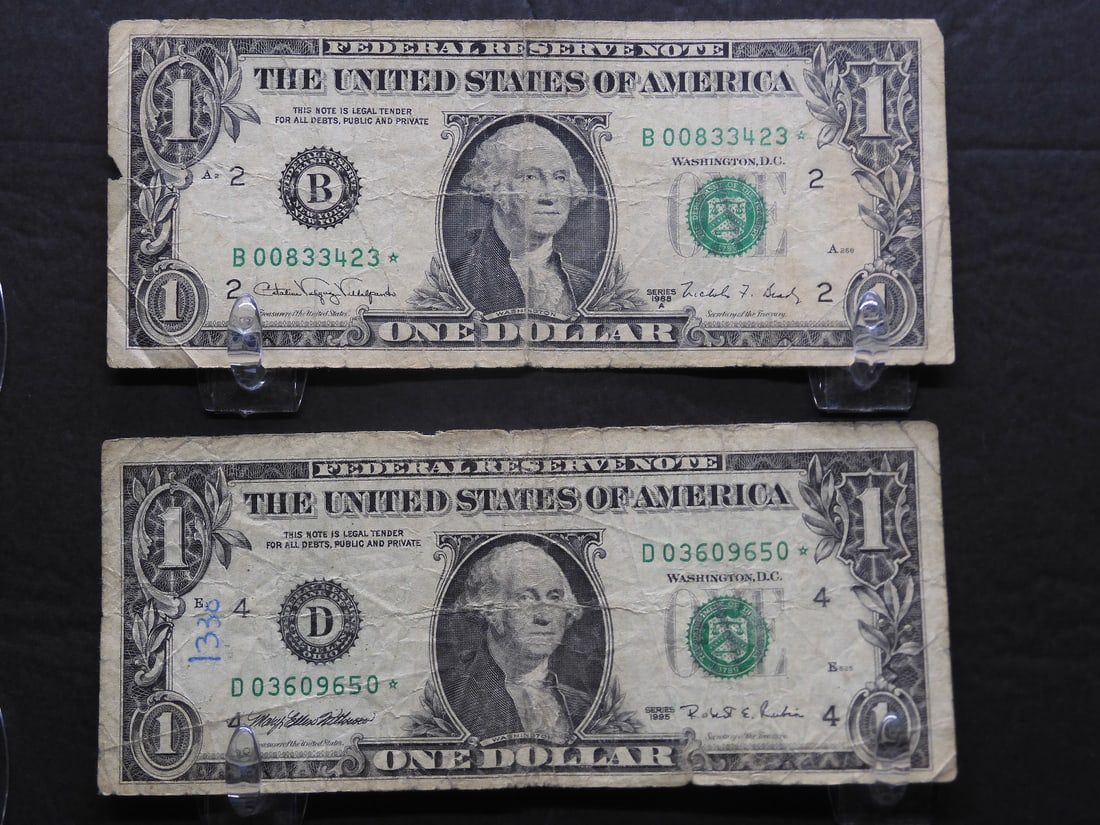 1988A Boston/1995 Cleveland - $1 Rare Star Notes (1 of 3)