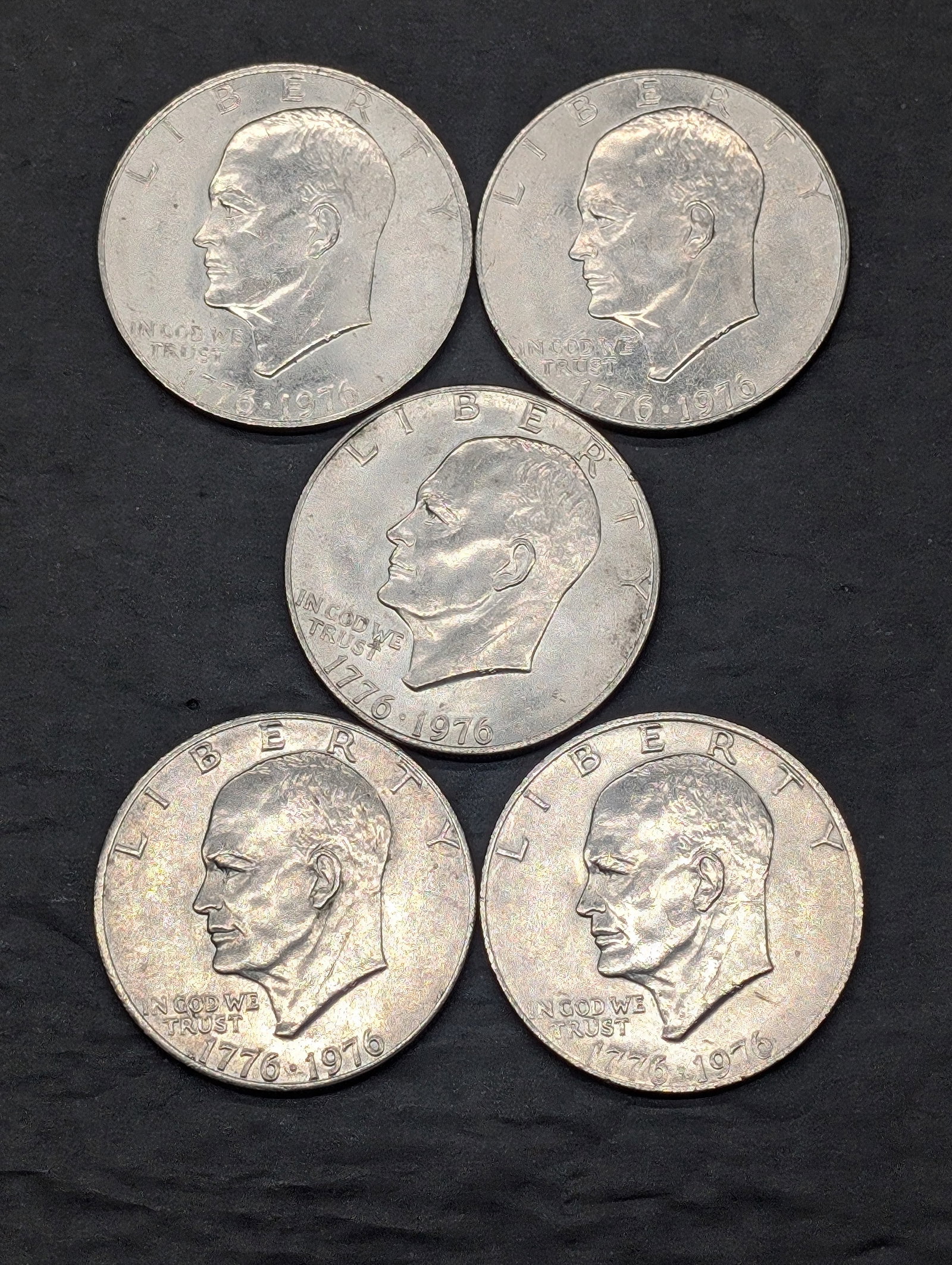 Five 1976-P Bicentennial Eisenhower Dollars (1 of 2)